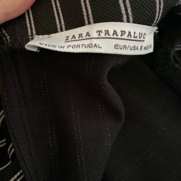 Zara Black Striped Mock Neck Top - Picture 2 of 5